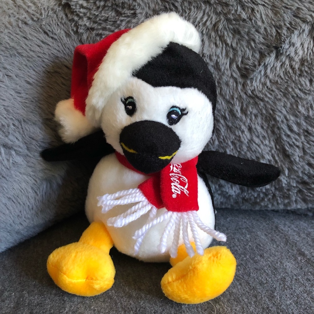 2008 Coca Cola Plush Christmas Penguin Collectible